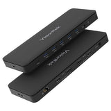 VisionTek VT4600DL Laptop Docking Station for Windows, MacOS or ChromeOS — Connect with USB-C or USB-A, 100W Laptop Charging, Dual 4K Displays, 2X HDMI, 2X DisplayPort, USB-A, USB-C, Audio, Ethernet