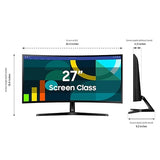 Samsung 27 Essential S3 (S36GD) Series FHD 1800R Curved Computer Monitor, 100Hz, Game Mode, Advanced Eye Comfort, HDMI and D-sub Ports, LS27D366GANXZA, 2024