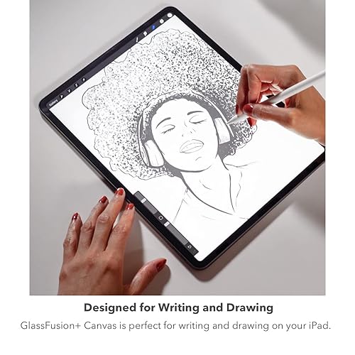 ZAGG InvisibleShield GlassFusion+ Canvas - Made for Apple iPad Pro 12.9 (6th/5th/4th/3rd Gen)- simulates writing or drawing on paper