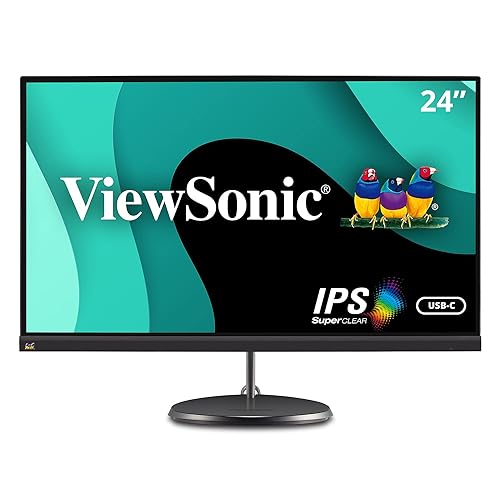 ViewSonic VX2485-MHU 24 Inch 1080p Frameless IPS Monitor with USB 3.2 Type C and FreeSync for Home and Office 24-Inch 1080p