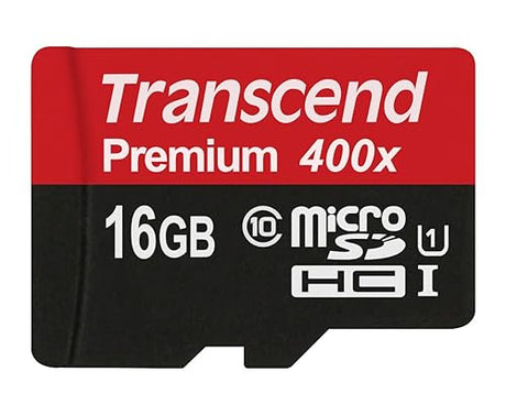 Transcend Information 16 GB MicroSDHC Class 10 UHS-1 Memory Card (TS16GUSDCU1)