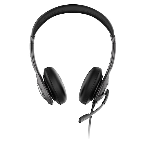 Morpheus 360 Connect USB Stereo Headset with Boom Microphone - Noise Reduction Mic- Protein Leather Ear Cushions - in-Line Volume Controls - Mute Button - Black - HS5600SU