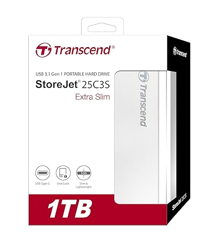 Transcend 1TB StoreJet External Hard Drive 2.5 (TS1TSJ25C3S)