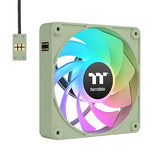 Thermaltake CT140 EX ARGB Reverse PC Cooling Fan Matcha Green 3-Fan Pack, Magnetic Connection, 5V Motherboard Sync, 16.8 Million Colors 9 Addressable LEDs, 140 mm Case/Radiator Fan, CL-F199-PL14MG-A