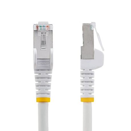 StarTech.com 6in CAT6a Ethernet Cable - Low Smoke Zero Halogen (LSZH) - 10 Gigabit 500MHz 100W PoE RJ45 S/FTP White Network Patch Cord Snagless w/Strain Relief (NLWH-6IN-CAT6A-PATCH)