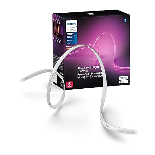 Philips Hue Indoor 33 Ft Smart LED Solo lightstrip Base Kit - 1 Pack - Control with Hue App - Works with Alexa, Google Assistant and Apple HomeKit