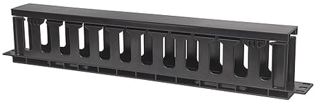 Intellinet 19 in. 1U Cable Wire Raceway Management Rack Panel – with Open Slot Wiring Duct - for Network and Server Cabinets – 3 Yr Mfg Warranty - 714679