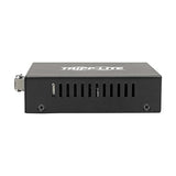 Tripp Lite Multimode Fiber Optic to RJ45 Ethernet, PoE+ 48 VDC, 10/100/1000 Mbps, LC Connectors, 850nm, International Power Cables, Extends up to 550 M / 1800 ft, 2-Year Warranty (N785-INT-PLCMM1)