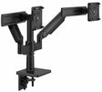 M/Flex with M2.1 Monitor Arms and Slider (2), Dual Arm Bracket, Two-Piece Clamp Mount, Black with Black Trim