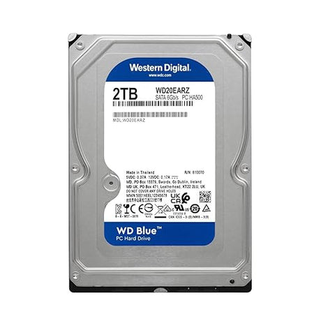 Western Digital 2TB WD Blue PC Internal Hard Drive HDD - 5400 RPM, SATA 6 Gb/s, 64 MB Cache, 3.5 - WD20EARZ Newest Generation ['2 TB']