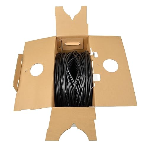 Tripp Lite A224-01K-BK RG6/U Quad-Shield Coaxial Bulk Cable, CMR-Rated, Black, 1000'
