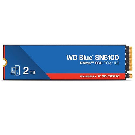 WD Blue SN5100 2TB NVMe SSD - M.2 2280, PCIe Gen 4.0, Internal Solid State Drive - Read Speeds Up to 7,100MB/s, Upgrade Storage for PC/Laptops - WDS200T5B0E