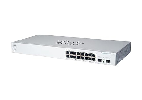 Cisco Business CBS220-16P-2G Smart Switch | 16 Port GE | PoE | 2x1G SFP | 3-Year Limited Hardware Warranty (CBS220-16P-2G-NA) 16-port GE / PoE+ / 130W / 2 x GE Uplinks