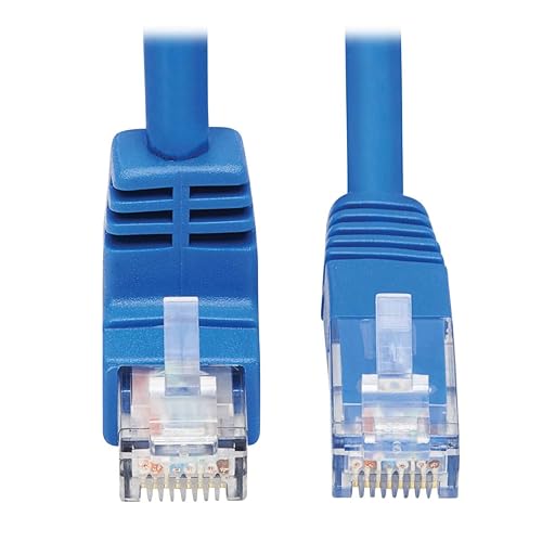 Tripp Lite Down Angle Cat6 Ethernet Cable, Gigabit Molded UTP Network Patch Cable, Blue, 15 ft. (N204-015-BL-DN)