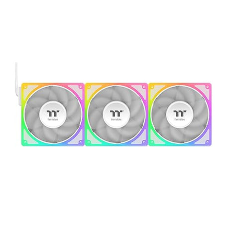Thermaltake Toughfan EX 140 ARGB Sync; 140mm; 500~2000 RPM; MagForce 2.0; 3.04mm-H2O Static Pressure; Airflow 94.43 CFM; Hydraulic Bearing; 5V 3-Pin Motherboard Sync; 3-Pack; White; CL-F213-PL14SW-A