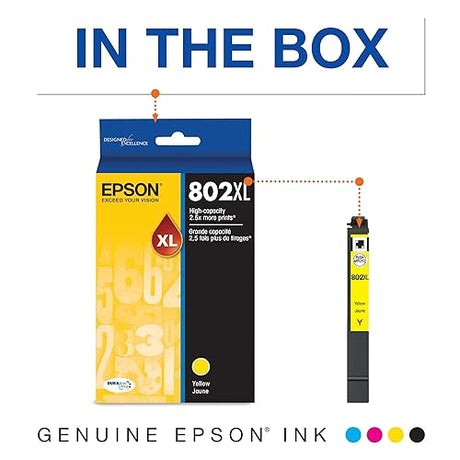 Epson T802XL420 DURABrite Ultra Yellow High Capacity Cartridge Ink Yellow Ink