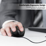 Matias Wired USB-A PBT Premium Computer Mouse, Proven Performance, Ergonomic Mouse, Left Right Hand Use, Home and Office Use, Compatible for PC MacBook, Chromebook, Laptop, Desktop - (Black)