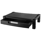 Kantek Single Level Extra Wide Adjustable Monitor/Laptop Stand with Drawer (MS520) Wide Single Level with Drawer