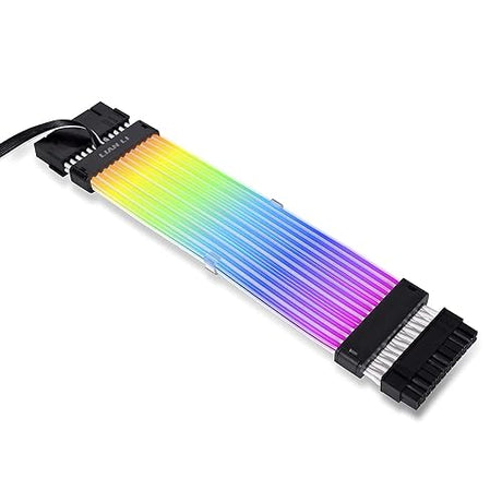 Lian Li Strimer Plus V2 24 Pin (PW24-PV2) -Addressable RGB Power Extension Cable (Strimer L-Connect 3.0 Controller Included) - for Motherboard Connector, PW24-PV2 Black