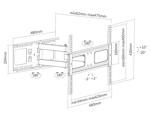 Manhattan Products 461283 Univ Fltpnl Tv Full Motion MNT