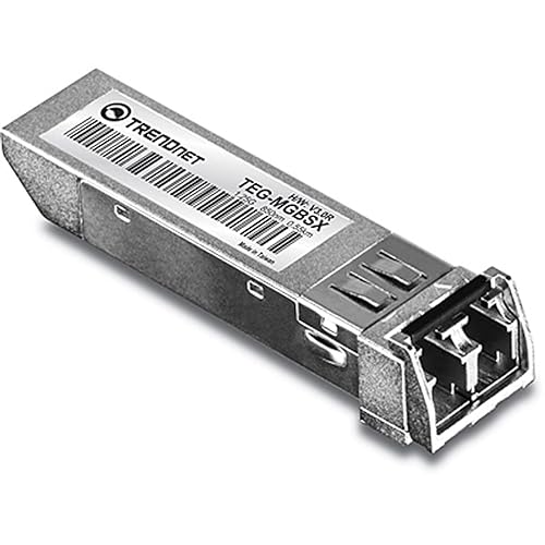 TRENDnet Gigabit SFP LC Module, TEG-MGBSX, Multi-Mode, Mini-GBIC, Up to 550 M (1800 ft), Compatible w/ Standard SFP Slots, Hot Pluggable, Compliant w/ IEEE 802.3z Gigabit Ethernet, Lifetime Protection 550m