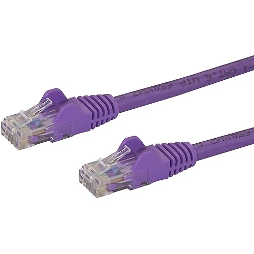 StarTech.com 150ft CAT6 Ethernet Cable - Purple CAT 6 Gigabit Ethernet Wire -650MHz 100W PoE RJ45 UTP Network/Patch Cord Snagless w/Strain Relief Fluke Tested/Wiring is UL Certified/TIA (N6PATCH150PL) Purple 150 ft / 45.7 m 1 Pack