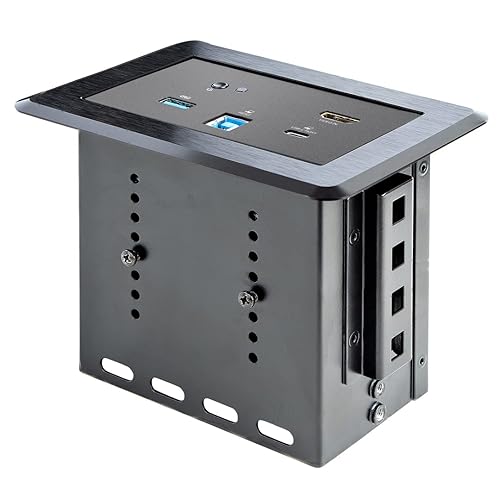 StarTech.com Conference Room Docking Station - Universal Laptop Dock - 4K HDMI, 60W Power Delivery, USB Hub, GbE, Audio - in-Table Connectivity Box for Huddle/Boardroom Collaboration Space, TAA