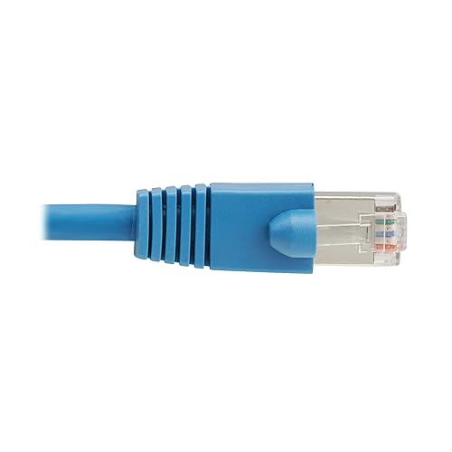 Tripp Lite Cat8 40G PoE Shielded Ethernet Cable, 9.8 Feet / 3 Meters, Flame-Resistant LSZH Jacket, Power Over Ethernet, Snagless RJ45, SSTP, Male-to-Male, Blue, (N272L-F03M-BL)