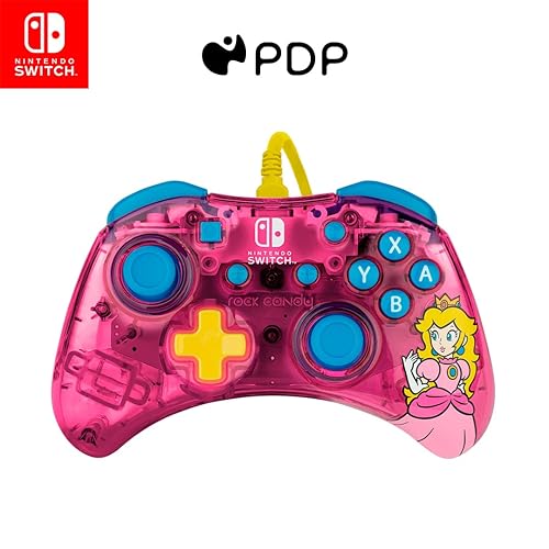 PDP Rock Candy Wired Controller for Nintendo Switch/Lite/OLED - Bubblegum Princess Peach