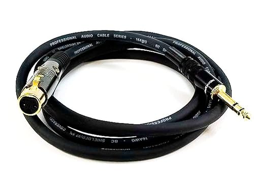 Monoprice 104769 6-Feet Premier Series XLR Female to 1/4-Inch TRS Male 16AWG Cable