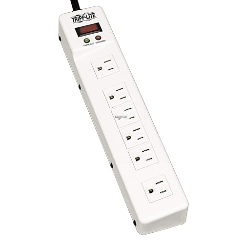 Tripp Lite Surge Protector Power Strip 120V Right Angle 6 Outlet Metal 6' Cord