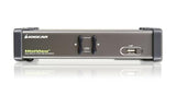 IOGEAR 2-Port Dual View KVM Switch with Audio and USB Peripheral Sharing, w/Full Set of Cables, (GCS1742 TAA Compliant)