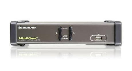 IOGEAR 2-Port Dual View KVM Switch with Audio and USB Peripheral Sharing, w/Full Set of Cables, (GCS1742 TAA Compliant)