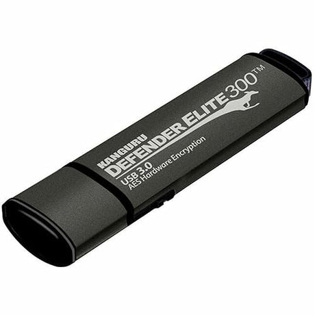 Kanguru Defender Elite300 – 512 GB Hardware Encrypted Flash Drive - FIPS 140-2 Certified - SuperSpeed USB 3.0 – Water Resistant