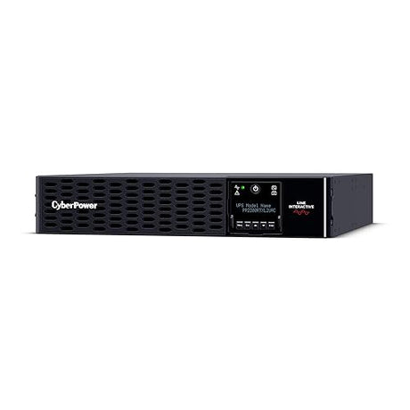 CyberPower PR2200RTXL2UACN Smart App Sinewave UPS Battery Backup and Surge Protector, 2200VA/2200W, 8 Outlets, 2U Rack/Tower, Pre-Installed RMCARD205, EBM Option, Built-in Cloud Monitoring