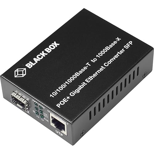 Black Box Network Services LGC215A-R2 Gigabit Ethernet [1000-mbps] Poe+ Media Converter - 10/100/1000-mbps Copper To 1
