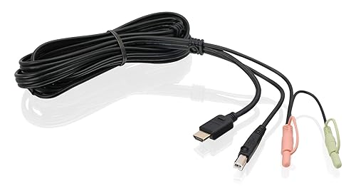 IOGEAR USB HDMI KVM Cable Set with Audio (TAA) 6 Foot, G2L802U USB HDMI Cable Set