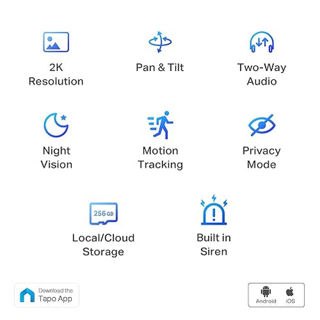 TP-Link Tapo 2K Pan Tilt Security Camera for Baby Monitor, Dog Camera w/ Motion Detection, 2-Way Audio Siren, Night Vision, Cloud &SD Card Storage (Up to 256 GB), Works with Alexa & Google Home (C210) 2K HD Pan/Tilt Security WiFi Camera