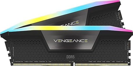CORSAIR Vengeance RGB DDR5 RAM 32GB (2x16GB) 6400MHz CL32 Intel XMP iCUE Compatible Computer Memory - Black (CMH32GX5M2B6400C32) 32GB (2x16GB) Black
