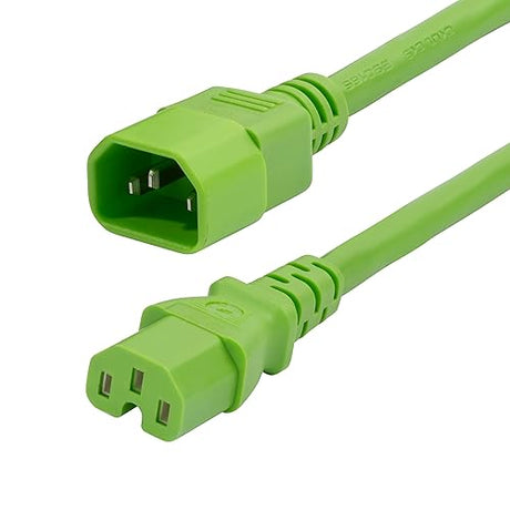 StarTech.com 6ft (1.8m) Heavy Duty PDU Power Cord, IEC 60320 C14 to C15, 15A 250V, 14AWG, Green PDU Power Cable, Heavy Gauge Power Cable - UL Listed (8915-4606-POWER-CORD)