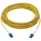 Tripp Lite Fiber Optic Cable 100 GbE, 49.2 feet / 15 Meter, Singlemode Fiber, LC/LC Duplex 9/125 OS2, LSZH, Armored Yellow (N370-15M-AR)