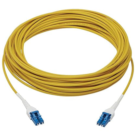 Tripp Lite Fiber Optic Cable 100 GbE, 98.4 feet / 30 Meter, Singlemode Fiber, LC/LC Duplex 9/125 OS2, LSZH, Armored Yellow (N370-30M-AR)