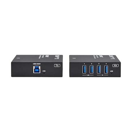 Tripp Lite 4-Port USB Extender Over Ethernet Kit, HDBaseT-USB3 Over Cat6a, 5 Gbps USB-A 3.2 Gen 1, Up to 328 Feet / 100 Meters, Power Over Cable, RS-232, TAA Compliant, 1-Year Warranty (BHDBT3-USB)