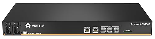 Vertiv Avocent ACS8000 Serial Console, 16 Port Serial Console Server, Expanded Memory Capabilities, USB Sensors, Remote Data Center and Out of Band Management, Dual AC Power (ACS8016DAC-400), Black Base Model 16-Port. Dual AC