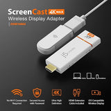 j5create ScreenCast 4K Max Wireless Display Adapter with Enhanced Antenna, Streaming Video & Audio from Mobile/Tablet/Laptop, Supports AirPlay/Miracast/Chromecast on Windows/MacOS/Android (JVAW76MAX)