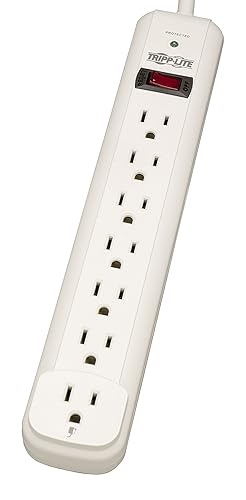 Tripp Lite Protect It! Surge Protector, 7 Outlets, 25 Ft Cord, 1080 Joules, Light Gray