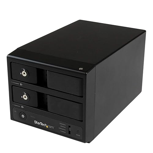 StarTech.com USB 3.0 / eSATA Hot Swap HDD Enclosure with UASP - 2-Bay Trayless 3.5” SATA III (6 Gbps) Hard Drive Enclosure (S352BU33RER), Black 2-Bay USB 3.0/eSATA