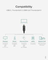 Plugable Thunderbolt 4 Cable [Thunderbolt Certified] - 3.3ft USB4 Cable with 100W Charging, Single 8K or Dual 4K Displays, 40Gbps Data Transfer | Compatible with Thunderbolt, USB4, USB-C - Driverless 1M