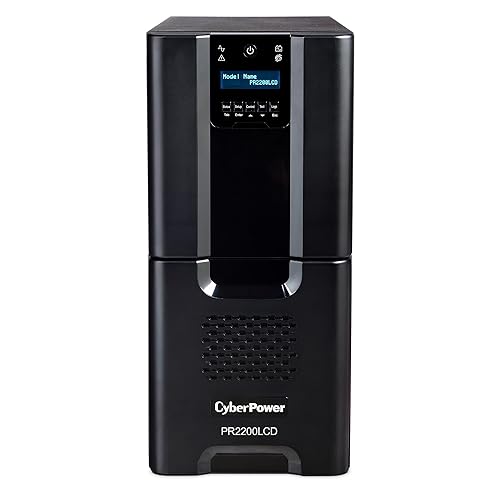 CyberPower PR2200LCD Smart App Sinewave UPS System, 2200VA/1980W, 10 Outlets, AVR, Tower 2200VA UPS System