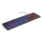 Aluratek Large Print Tri-Color USB LED Backlit Illuminated Keyboard (AKBLED01FS)